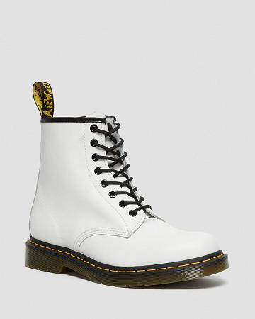 White Women's Dr Martens 1460 Smooth Leather Lace Up Boots | CA 207FDN